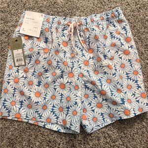 NWT men’s size small Floral Swim trunks with Daisy Print